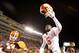 Oct, 1, 2011; Blacksburg, VA, USA; Clemson Tigers safety Jonathan Meeks (5) reacts after the game at Lane Stadium. The Tigers defeated the Hokies 23-3. Mandatory Credit: Bob Donnan-USA TODAY Sports