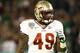 Dec 29, 2011; Orlando, FL, USA; Florida State Seminoles defensive end Brandon Jenkins (49) against the Notre Dame Fighting Irish during the second quarter of the 2011 Champs Sports Bowl at the Citrus Bowl. Mandatory Credit: Douglas Jones-USA TODAY Sports