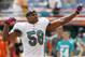 Oct 14 2012; Miami Gardens, FL, USA; Miami Dolphins middle linebacker Karlos Dansby (58) before a game against the St. Louis Rams at Sun Life Stadium. Mandatory Credit: Robert Mayer-USA TODAY Sports
