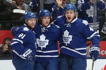 Tyler Bozak has been missed tonight in the faceoff circle. Bozak has won more than 52 percent of faceoffs at home this season.