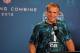Feb 22, 2013; Indianapolis, IN, USA; Southern California quarterback Matt Barkley speaks at a press conference during the 2013 NFL Combine at Lucas Oil Stadium. Mandatory Credit: Brian Spurlock-USA TODAY Sports