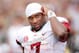 Sep 29, 2012; College Station, TX, USA; Arkansas Razorbacks running back Knile Davis (7) on the sidelines against the Texas A&M Aggies in the fourth quarter at Kyle Field. Texas A&M defeated Arkansas 58-10. Mandatory Credit: Brett Davis-USA TODAY Sports