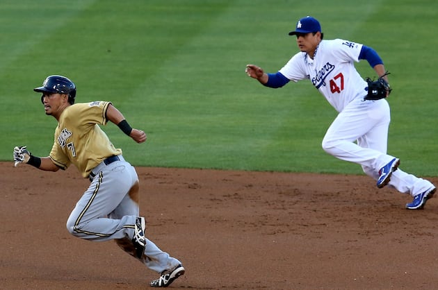Gomez, Maldonado Power Brewers over Dodgers