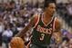 DALLAS, TX - FEBRUARY 26: Brandon Jennings #3 of the Milwaukee Bucks at American Airlines Center on February 26, 2013 in Dallas, Texas. NOTE TO USER: User expressly acknowledges and agrees that, by downloading and or using this photograph, User is consenting to the terms and conditions of the Getty Images License Agreement. (Photo by Ronald Martinez/Getty Images)