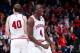 DAYTON, OH - MARCH 24: Victor Oladipo #4 of the Indiana Hoosiers celebrates after a play late in the game against the Temple Owls during the third round of the 2013 NCAA Men's Basketball Tournament at UD Arena on March 24, 2013 in Dayton, Ohio. (Photo by Joe Robbins/Getty Images)