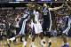 April 07, 2013; Sacramento, CA, USA; Sacramento Kings small forward John Salmons (5) battles between Memphis Grizzlies power forward Zach Randolph (50), center Marc Gasol (33) and shooting guard Tony Allen (9) before a shot clock violation during the third quarter at Sleep Train Arena. The Grizzlies won 89-87. Mandatory Credit: Kelley L Cox-USA TODAY Sports