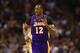 SAN ANTONIO, TX - APRIL 24: Dwight Howard #12 of the Los Angeles Lakers during Game Two of the Western Conference Quarterfinals of the 2013 NBA Playoffs at AT&T Center on April 24, 2013 in San Antonio, Texas. NOTE TO USER: User expressly acknowledges and agrees that, by downloading and or using this photograph, User is consenting to the terms and conditions of the Getty Images License Agreement. (Photo by Ronald Martinez/Getty Images)