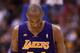 LOS ANGELES, CA - APRIL 07: Kobe Bryant #24 of the Los Angeles Lakers reacts as he walks down court during the NBA game against the Los Angeles Clippers at Staples Center on April 7, 2013 in Los Angeles, California. The Clippers defeated the Lakers 109-95. NOTE TO USER: User expressly acknowledges and agrees that, by downloading and or using this photograph, User is consenting to the terms and conditions of the Getty Images License Agreement. (Photo by Christian Petersen/Getty Images)