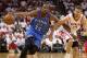 Apr 27, 2013; Houston, TX, USA; Oklahoma City Thunder small forward Kevin Durant (35) controls the ball during the third quarter as Houston Rockets shooting guard Francisco Garcia (32) defends in game three of the first round of the 2013 NBA playoffs at the Toyota Center. Mandatory Credit: Troy Taormina-USA TODAY Sports