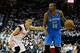 HOUSTON, TX - APRIL 27: Kevin Durant #35 of the Oklahoma City Thunder looks to pass against Jeremy Lin #7 of the Houston Rockets in Game Three of the Western Conference Quarterfinals of the 2013 NBA Playoffs at the Toyota Center on April 27, 2013 in Houston, Texas. NOTE TO USER: User expressly acknowledges and agrees that, by downloading and or using this photograph, User is consenting to the terms and conditions of the Getty Images License Agreement. (Photo by Scott Halleran/Getty Images) . (Photo by Scott Halleran/Getty Images)