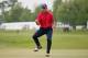 Horschel Rocket celebrating winning putt on the 18th looking more like a rodeo cowboy than tour astronaut!