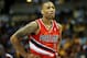 Apr 14, 2013; Denver, CO, USA; Portland Trailblazers guard Damian Lillard (0) during the first half against the Denver Nuggets at the Pepsi Center. Mandatory Credit: Chris Humphreys-USA TODAY Sports