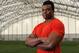 LONDON, ENGLAND - APRIL 17: Lawrence Okoye poses for photographs during the NFL Media Day at The London Soccerdome on April 17, 2013 in London, England. (Photo by Tom Dulat/Getty Images)