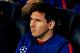 Lionel Messi sits on the bench against Bayern Munich.