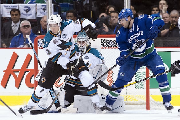 Sharks Rally to Win Opener in Vancouver