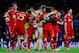 BARCELONA, SPAIN - MAY 01: The Bayern Munich team celebrate following their victory during the UEFA Champions League semi final second leg match between Barcelona and FC Bayern Muenchen at Nou Camp on May 1, 2013 in Barcelona, Spain. (Photo by David Ramos/Getty Images)