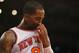 NEW YORK, NY - MAY 01: J.R. Smith #8 of the New York Knicks reacts to a foul call against him verses the Boston Celtics during Game five of the Eastern Conference Quarterfinals of the 2013 NBA Playoffs at Madison Square Garden on May 1, 2013 in New York City. NOTE TO USER: User expressly acknowledges and agrees that, by downloading and or using this photograph, User is consenting to the terms and conditions of the Getty Images License Agreement. (Photo by Al Bello/Getty Images)