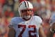 CHICAGO, IL - SEPTEMBER 17: Travis Frederick #72 of the Wisconsin Badgers awaits the start of play against the Northern Illinois Huskies at Soldier Field on September 17, 2011 in Chicago, Illinois. Wisconsin defeated Northern Illinois 49-7. (Photo by Jonathan Daniel/Getty Images)