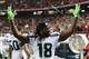 ATLANTA, GA - JANUARY 13: Sidney Rice #18 of the Seattle Seahawks reacts during their NFC Divisional Playoff Game against the Atlanta Falcons at Georgia Dome on January 13, 2013 in Atlanta, Georgia. (Photo by Streeter Lecka/Getty Images)