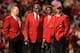 ST LOUIS, MO - OCTOBER 27: (L-R) St. Louis Cardinals legends Red Schoendienst, Bob Gibson, Lou Brock and Ozzie Smith stand on the field prior to Game Six of the MLB World Series between the Texas Rangers and the St. Louis Cardinals at Busch Stadium on October 27, 2011 in St Louis, Missouri. (Photo by Jamie Squire/Getty Images)