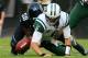 JACKSONVILLE, FL - DECEMBER 09: Jason Babin #58 of the Jacksonville Jaguars forces Mark Sanchez #6 of the New York Jets to fumble during the game at EverBank Field on December 9, 2012 in Jacksonville, Florida. (Photo by Sam Greenwood/Getty Images)