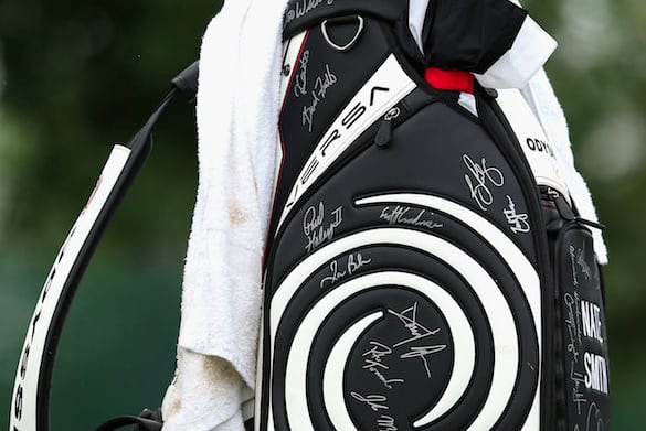 Golfer Plays Round with Signed Golf Bag