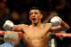 December 3, 2011; Anaheim, CA, USA; Abner Mares celebrates after winning a judges decision against Joseph Agbeko to keep his IBF bantamweight title at the Honda Center. Mandatory Credit: Christopher Hanewinckel-USA TODAY Sports