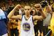 OAKLAND, CA - MAY 02: Stephen Curry #30 of the Golden State Warriors celebrates after defeating the Denver Nuggets during Game Six of the Western Conference Quarterfinals of the 2013 NBA Playoffs at ORACLE Arena on May 2, 2013 in Oakland, California. NOTE TO USER: User expressly acknowledges and agrees that, by downloading and or using this photograph, User is consenting to the terms and conditions of the Getty Images License Agreement. (Photo by Jed Jacobsohn/Getty Images)