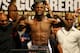 LAS VEGAS, NV - MAY 03: Floyd Mayweather weighs in at 146 pounds for his fight against Robert Guerrero for the WBC and Vacant Ring Magazine Welterweight titles at the MGM Grand Hotel/Casino on May 3, 2013 in Las Vegas, Nevada. (Photo by Al Bello/Getty Images)