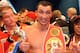 Nov 10, 2012; Hamburg, GERMANY; Wladimir Klitschko celebrates with his championship belts after defeating Mariusz Wach at O2 World Arena. Mandatory Credit: Tim Groothuis/Witters Sport via USA TODAY Sports
