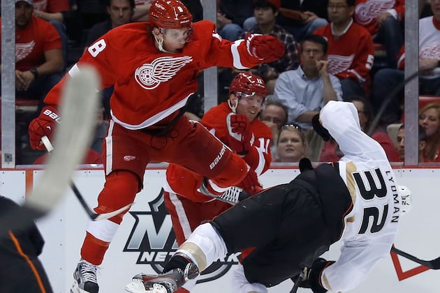 VIDEO: Justin Abdelkader Delivers Huge Hit on Toni Lydman