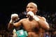 LAS VEGAS, NV - MAY 04: Floyd Mayweather Jr. celebrates his unanimous decision victory against Robert Guerrero in their WBC welterweight title bout at the MGM Grand Garden Arena on May 4, 2013 in Las Vegas, Nevada. (Photo by Al Bello/Getty Images)