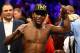 LAS VEGAS, NV - MAY 04: Floyd Mayweather Jr. celebrates his unanimous decision victory against Robert Guerrero in their WBC welterweight title bout at the MGM Grand Garden Arena on May 4, 2013 in Las Vegas, Nevada. (Photo by Al Bello/Getty Images)