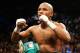 LAS VEGAS, NV - MAY 04: Floyd Mayweather Jr. celebrates his unanimous decision victory against Robert Guerrero in their WBC welterweight title bout at the MGM Grand Garden Arena on May 4, 2013 in Las Vegas, Nevada. (Photo by Al Bello/Getty Images)