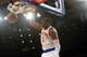 Feb 13, 2013; New York, NY, USA; New York Knicks power forward Amar'e Stoudemire (1) dunks against the Toronto Raptors during the second half at Madison Square Garden. The Raptors won the game 92-88. Mandatory Credit: Joe Camporeale-USA TODAY Sports