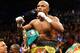 LAS VEGAS, NV - MAY 04: Floyd Mayweather Jr. celebrates his unanimous decision victory against Robert Guerrero in their WBC welterweight title bout at the MGM Grand Garden Arena on May 4, 2013 in Las Vegas, Nevada. (Photo by Al Bello/Getty Images)