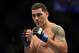 July 11, 2012; San Jose, CA, USA; Chris Weidman reacts during his fight against Mark Munoz (not pictured) during the middleweight bout of the UFC on Fuel TV at HP Pavilion. Mandatory Credit: Kyle Terada-USA TODAY Sports