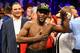 LAS VEGAS, NV - MAY 04: Floyd Mayweather Jr. celebrates his unanimous decision victory against Robert Guerrero in their WBC welterweight title bout at the MGM Grand Garden Arena on May 4, 2013 in Las Vegas, Nevada. (Photo by Al Bello/Getty Images)