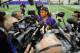 EDEN PRAIRIE, MN - MAY 3: Cordarrelle Patterson #84 of the Minnesota Vikings speaks to the media during a rookie minicamp on May 3, 2012 at Winter Park in Eden Prairie, Minnesota. (Photo by Hannah Foslien/Getty Images)