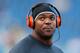 FOXBORO, MA - NOVEMBER 18: Dwight Freeney #93 of the Indianapolis Colts warms up before a game with New England Patriots at Gillette Stadium on November 18, 2012 in Foxboro, Massachusetts. (Photo by Jim Rogash/Getty Images)