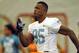 May 3, 2013; Miami, FL, USA; Miami Dolphins defensive end Dion Jordan (95) during rookie minicamp at the Doctors Hospital Training Facility at Nova Southeastern University. Mandatory Credit: Steve Mitchell-USA TODAY Sports