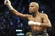 May 4, 2013; Las Vegas, NV, USA; Floyd Mayweather holds his championship belt after his WBC Welterweight title fight defeating Robert Guerrero at the MGM Grand Garden Arena. Mandatory Credit: Jayne Kamin-Oncea-USA TODAY Sports
