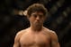 Apr 20, 2013; San Jose, CA, USA; Gilbert Melendez prepares to fight against Benson Henderson (not pictured) during the lightweight championship bout of the UFC on Fuel TV at HP Pavilion. Mandatory Credit: Kyle Terada-USA TODAY Sports