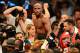 LAS VEGAS, NV - MAY 04: Floyd Mayweather Jr. celebrates his unanimous decision victory against Robert Guerrero in their WBC welterweight title bout at the MGM Grand Garden Arena on May 4, 2013 in Las Vegas, Nevada. (Photo by Ethan Miller/Getty Images)
