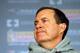 FOXBORO, MA - MAY 3: Bill Belichick, coach of the New England Patriots, speaks to the media before the New England Patriots Rookie Camp at Gillette Stadium on May 3, 2013 in Foxboro, Massachusetts. (Photo by Jim Rogash/Getty Images)