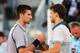 MADRID, SPAIN - MAY 07: Grigor Dimitrov of Bulgaria is congratulated by Novak Djokovic of Serbia after Dimitrov won in three sets during day four of the Mutua Madrid Open tennis tournament at the Caja Magica on May 7, 2013 in Madrid, Spain. (Photo by Julian Finney/Getty Images)