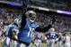 DETROIT, MI - NOVEMBER 20: Titus Young #16 of the Detroit Lions celebrate a second quarter touchdown while playing the Carolina Panthers at Ford Field on November 20, 2011 in Detroit, Michigan. (Photo by Gregory Shamus/Getty Images)