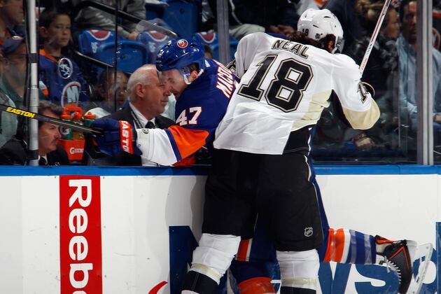 MacDonald out for Game 5 vs. Pens Due to Broken Hand