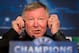 MADRID, SPAIN - FEBRUARY 12: Sir Alex Ferguson, manager of Manchester United, holds on to his headphones as he speaks to the media during a press conference ahead of the UEFA Champions League match between Real Madrid CF and Manchester United at the Valdebebas training ground on February 12, 2013 in Madrid, Spain. (Photo by Jasper Juinen/Getty Images)