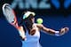 MELBOURNE, AUSTRALIA - JANUARY 23: Sloane Stephens of the United States plays a forehand in her Quarterfinal match against Serena Williams of the United States during day ten of the 2013 Australian Open at Melbourne Park on January 23, 2013 in Melbourne, Australia. (Photo by Mark Kolbe/Getty Images)